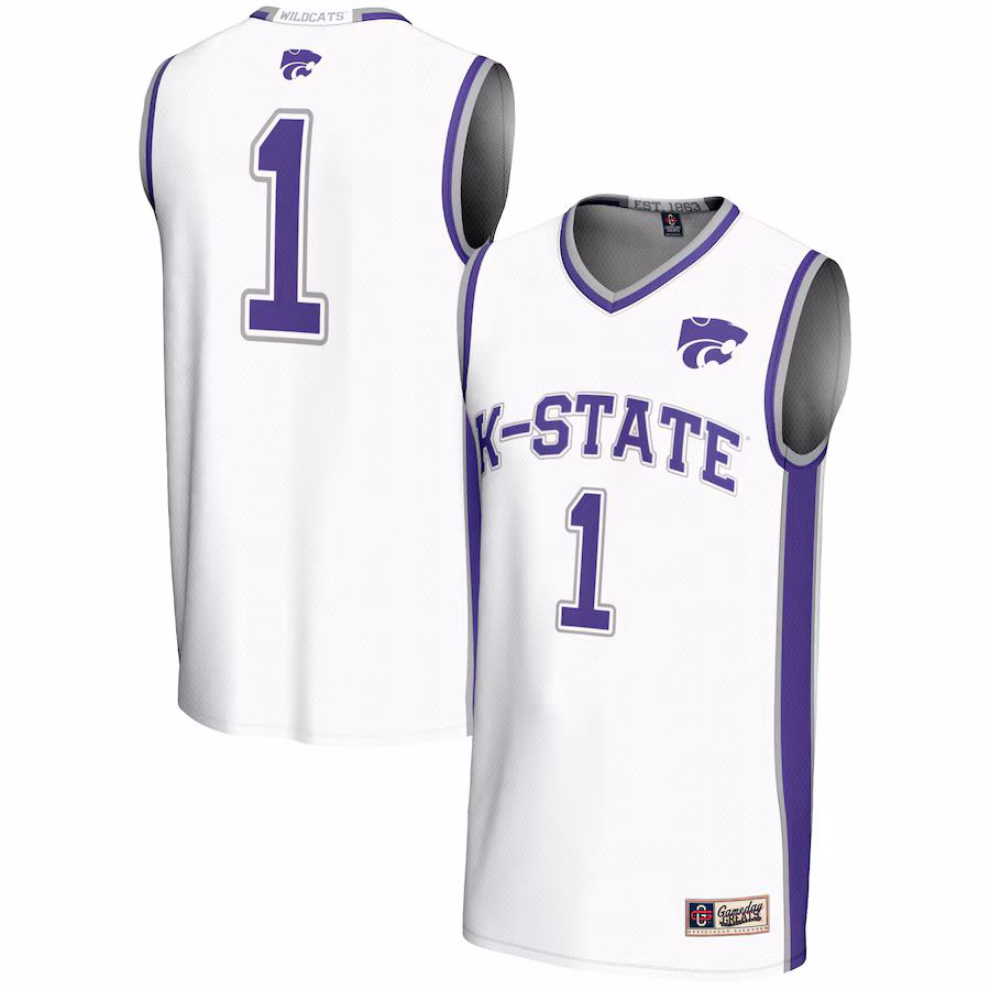 Men's GameDay Greats #1  White Kansas State Wildcats  Lightweight Basketball Jersey - ujerseystore
