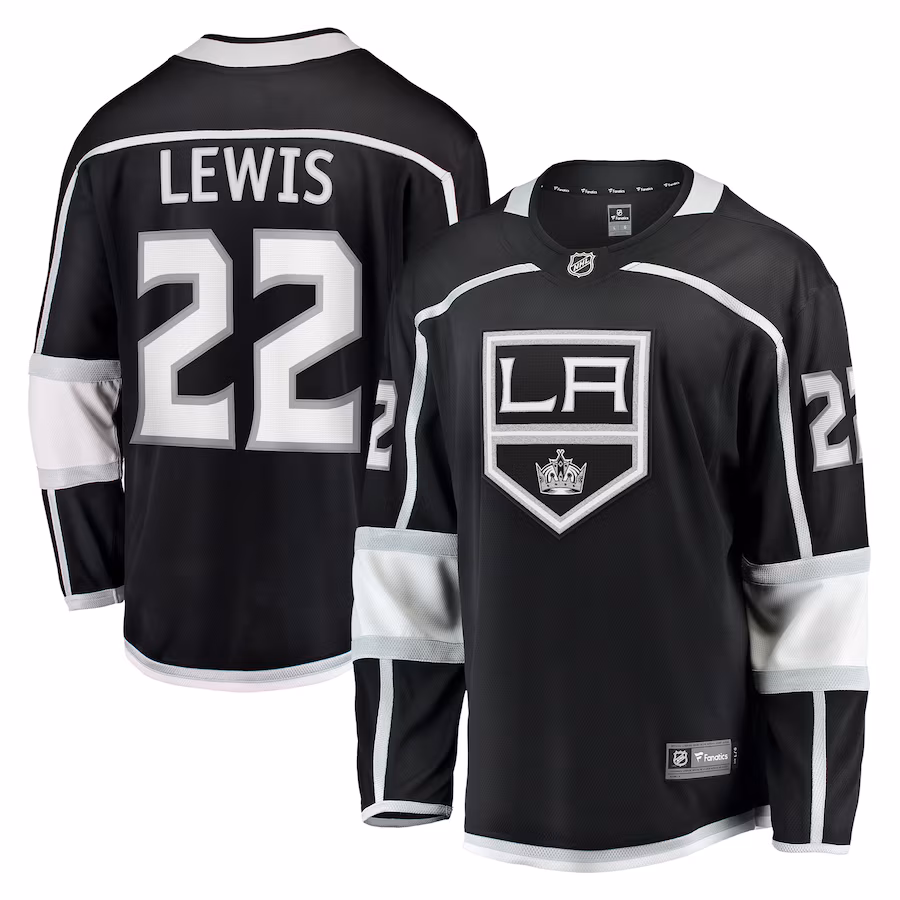 Men's Los Angeles Kings Trevor Lewis Fanatics Black Home Breakaway Jersey - ujerseystore