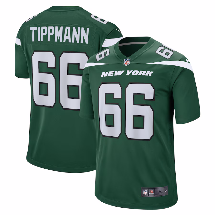 Men's New York Jets Joe Tippmann Nike Gotham Green  Game Jersey - ujerseystore
