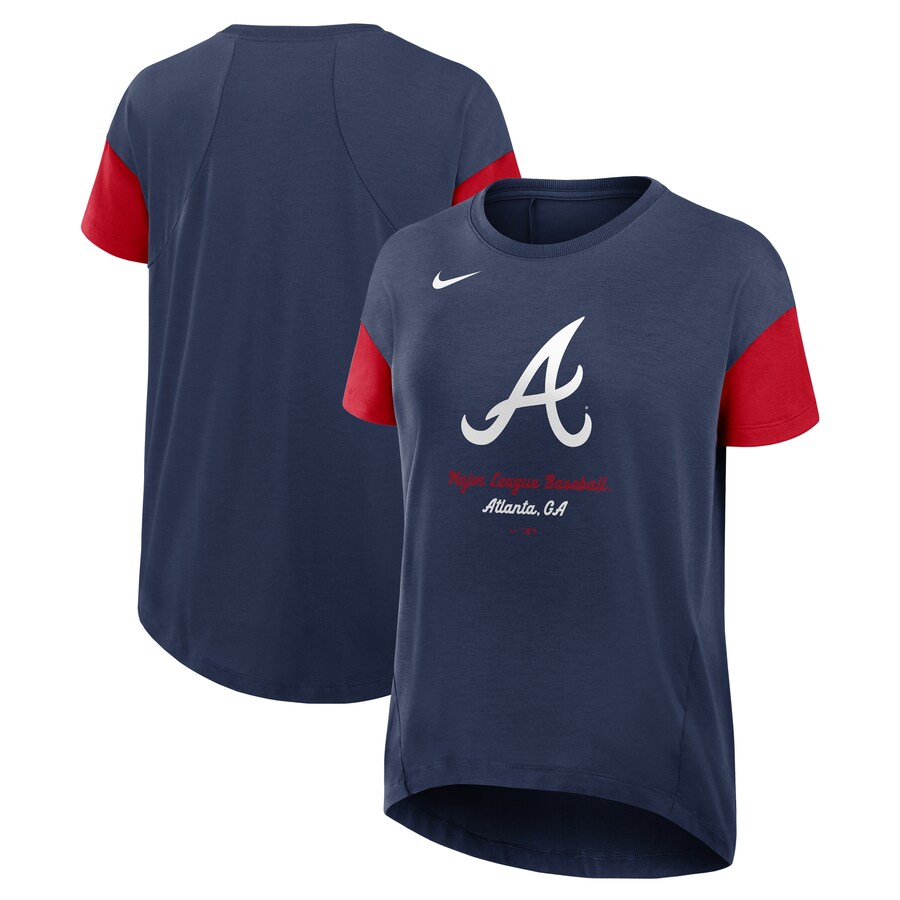 Women's Atlanta Braves Nike Navy Flowy T-Shirt - ujerseystore