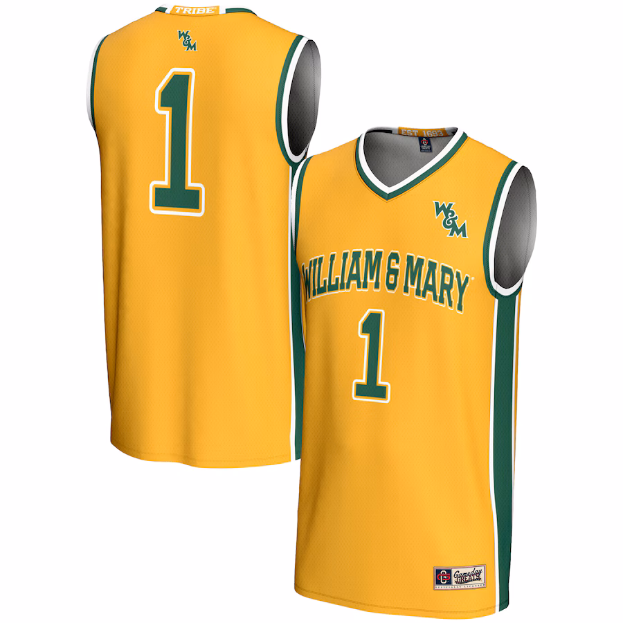 Unisex GameDay Greats #1 Gold William & Mary Tribe Lightweight Basketball Jersey - ujerseystore