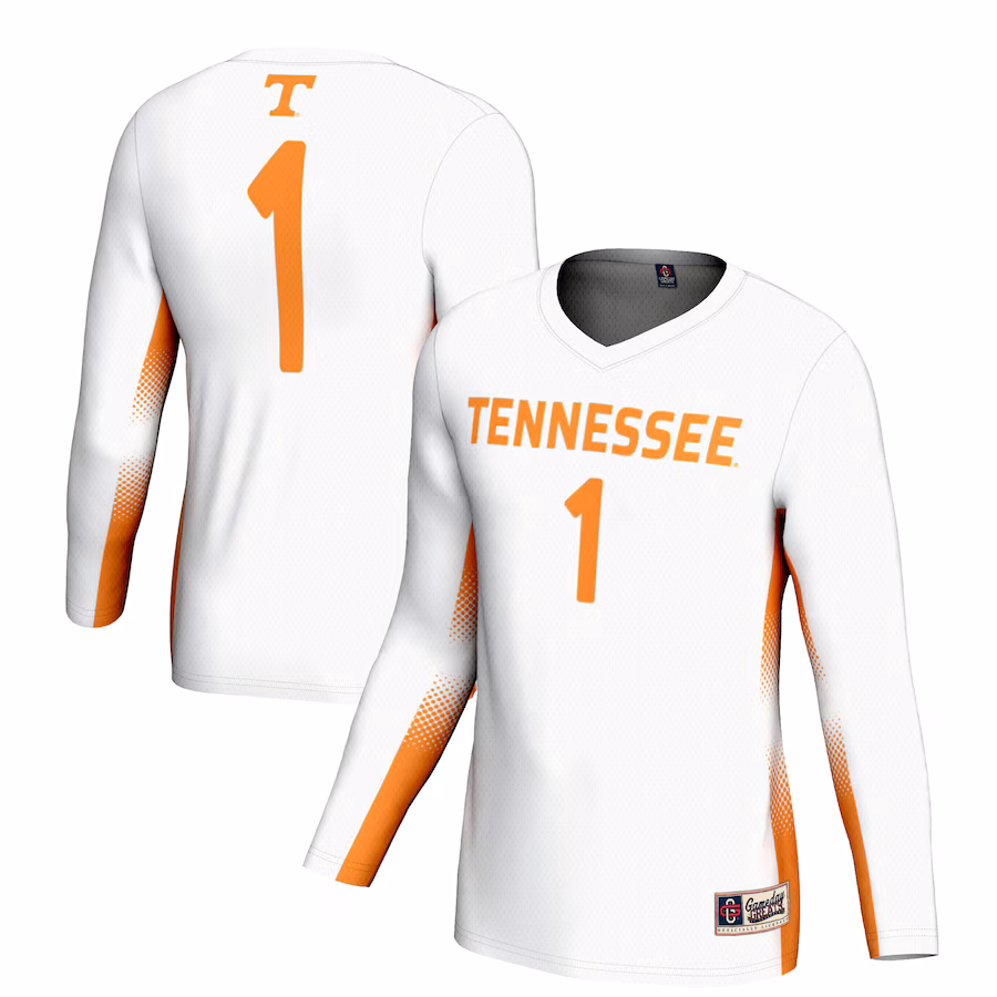 Unisex GameDay Greats #1 White Tennessee Volunteers Lightweight Volleyball Jersey - ujerseystore