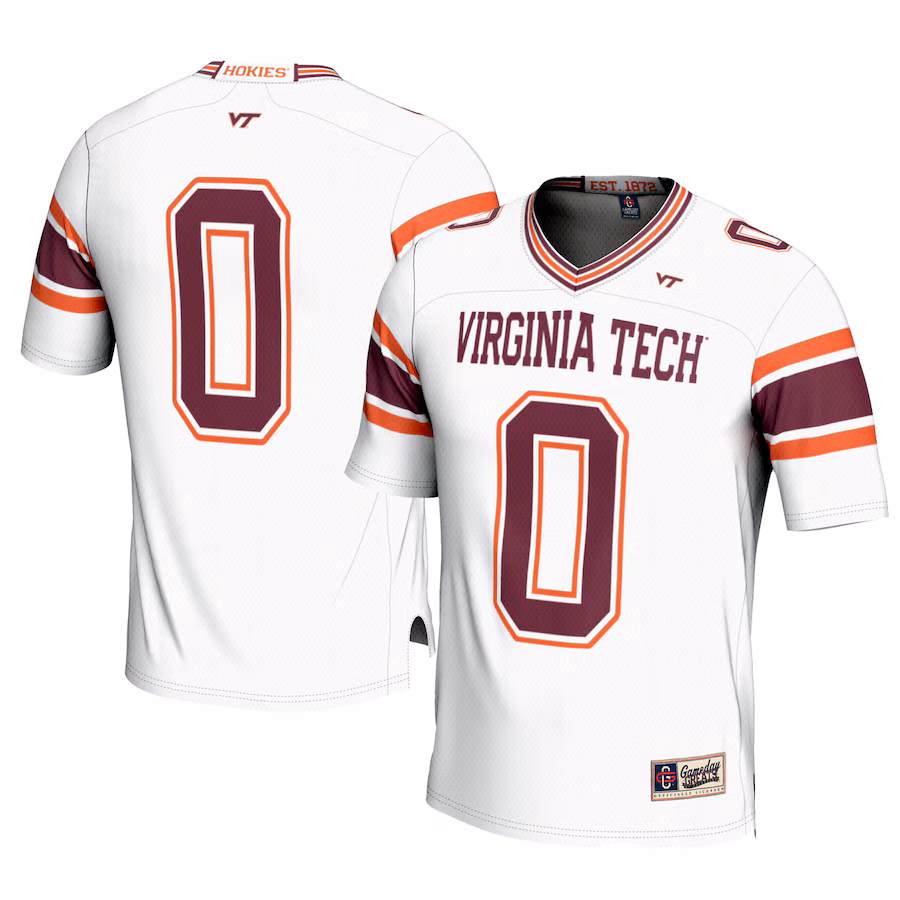 Youth GameDay Greats #0 White Virginia Tech Hokies Football Jersey - ujerseystore