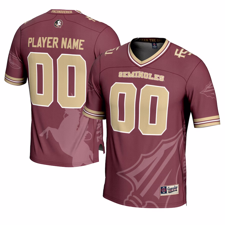 Florida State Seminoles GameDay Greats Icon Print NIL Pick-A-Player Football Jersey - Garnet - ujerseystore