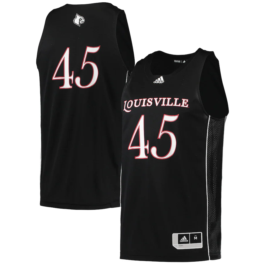 #45 Louisville Cardinals adidas Swingman Basketball Jersey - Black - ujerseystore