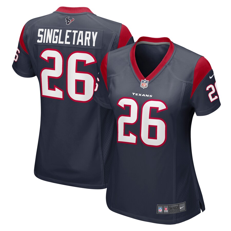 Women's Houston Texans Devin Singletary Nike Navy Team Game Jersey - ujerseystore