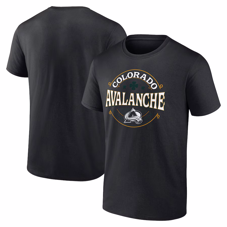 Men's Colorado Avalanche Black St. Patrick's Day Lucky T-Shirt - ujerseystore