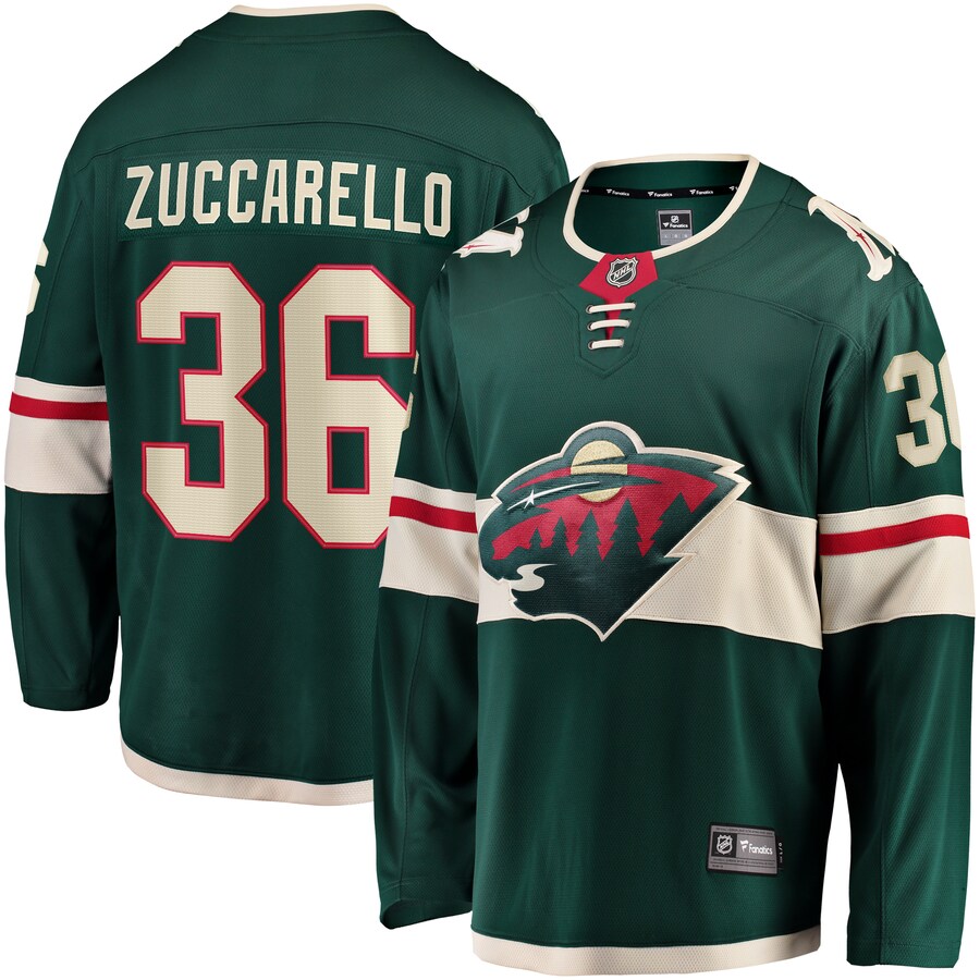 Men's Minnesota Wild Mats Zuccarello Fanatics Branded Green Team Color Breakaway Player Jersey - ujerseystore