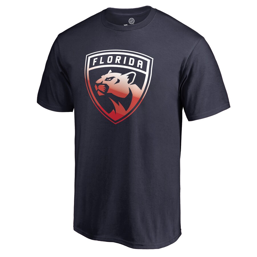 Men's Florida Panthers Navy Gradient Logo T-Shirt - ujerseystore