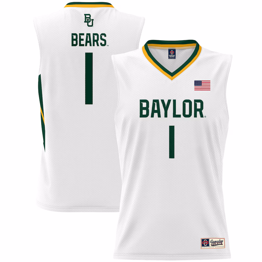 Youth GameDay Greats #1 White Baylor Bears Lightweight Basketball Jersey - ujerseystore