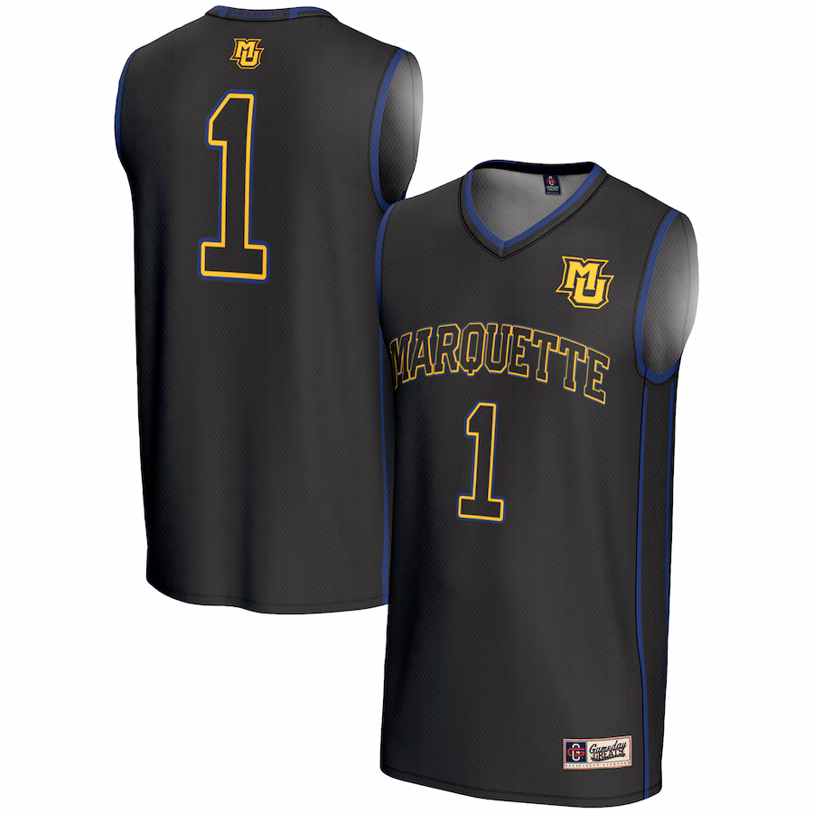 Youth GameDay Greats Black #1 Marquette Golden Eagles Lightweight Basketball Jersey - ujerseystore