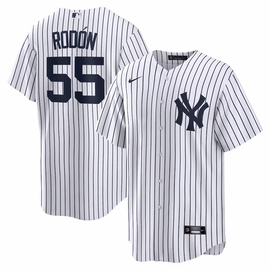 Men's New York Yankees Carlos Rodon Nike White/Navy Home Official Player Jersey - ujerseystore