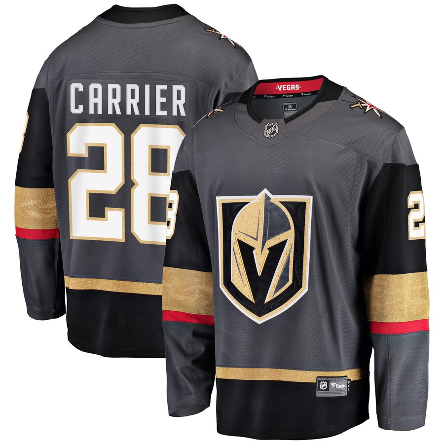 Men's Vegas Golden Knights William Carrier Gray Alternate Breakaway Player Jersey - ujerseystore