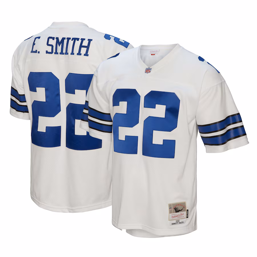 Youth Dallas Cowboys Emmitt Smith Mitchell & Ness White Retired Player Legacy Jersey - ujerseystore