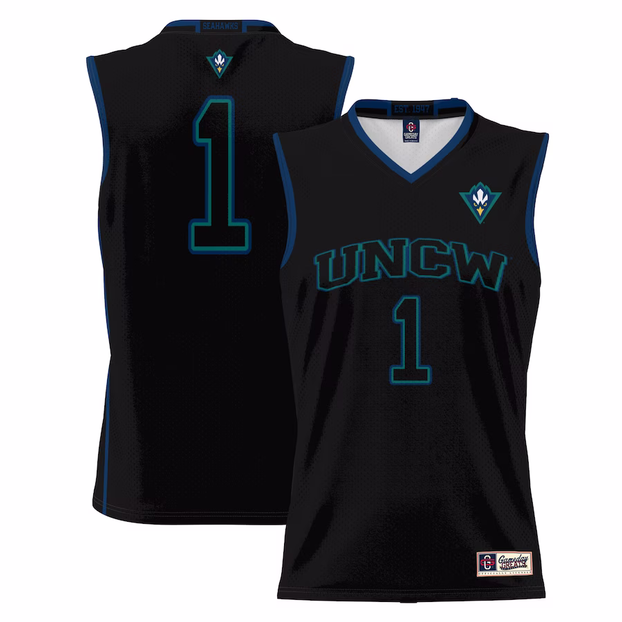 #1  UNC Wilmington Seahawks GameDay Greats  Lightweight Basketball Jersey - Black - ujerseystore