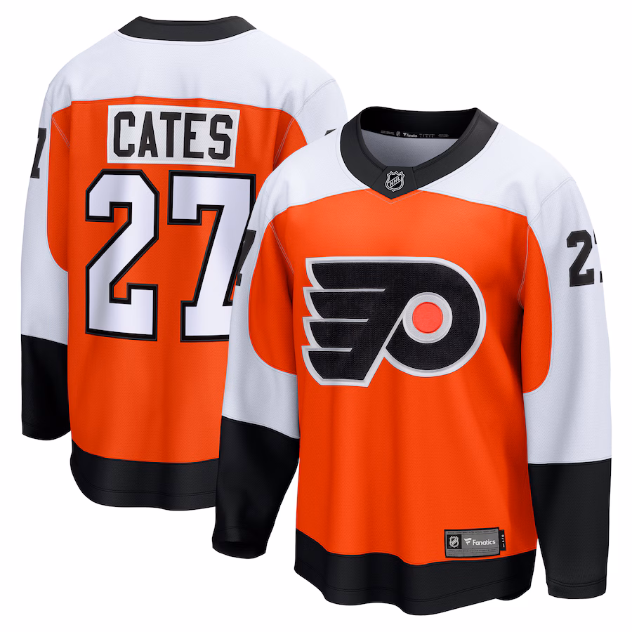 Men's Philadelphia Flyers Noah Cates Fanatics Orange Home Breakaway Jersey - ujerseystore