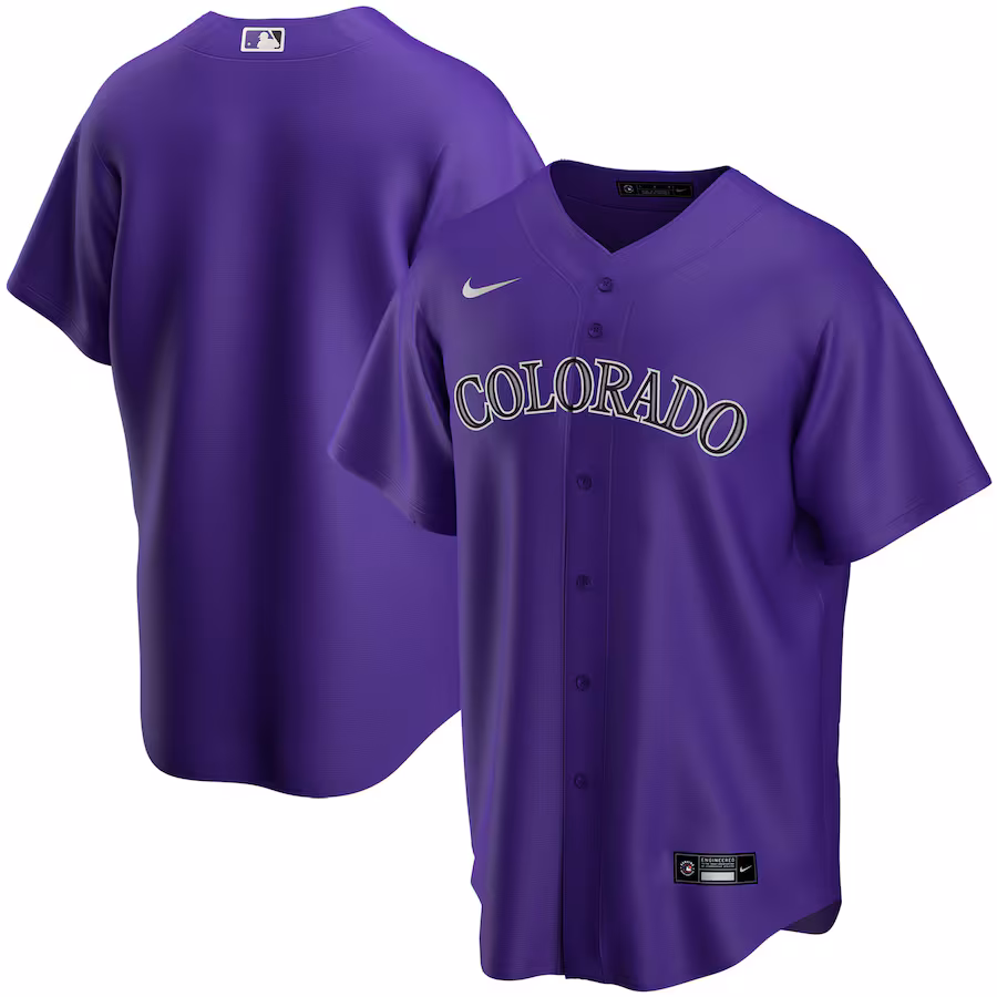 Youth Colorado Rockies Nike Purple Alternate Replica Team Jersey - ujerseystore