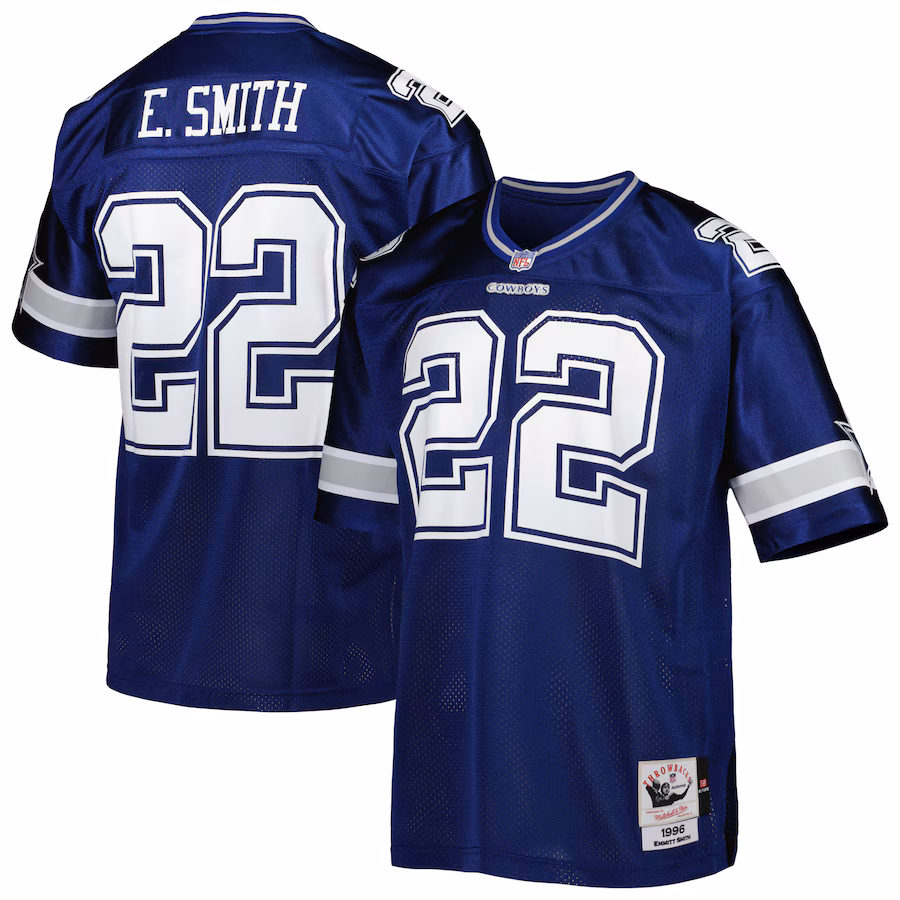 Men's Dallas Cowboys 1996 Emmitt Smith Mitchell & Ness Navy Authentic Throwback Retired Player Jersey - ujerseystore