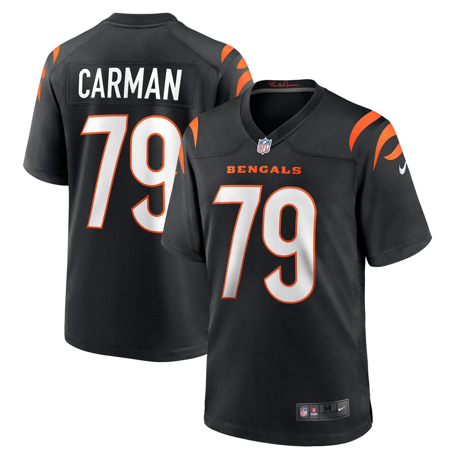 Men's Cincinnati Bengals Jackson Carman Nike Black Game Jersey - ujerseystore