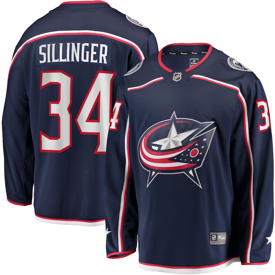 Men's Columbus Blue Jackets Cole Sillinger Fanatics Navy Home Breakaway Player Jersey - ujerseystore