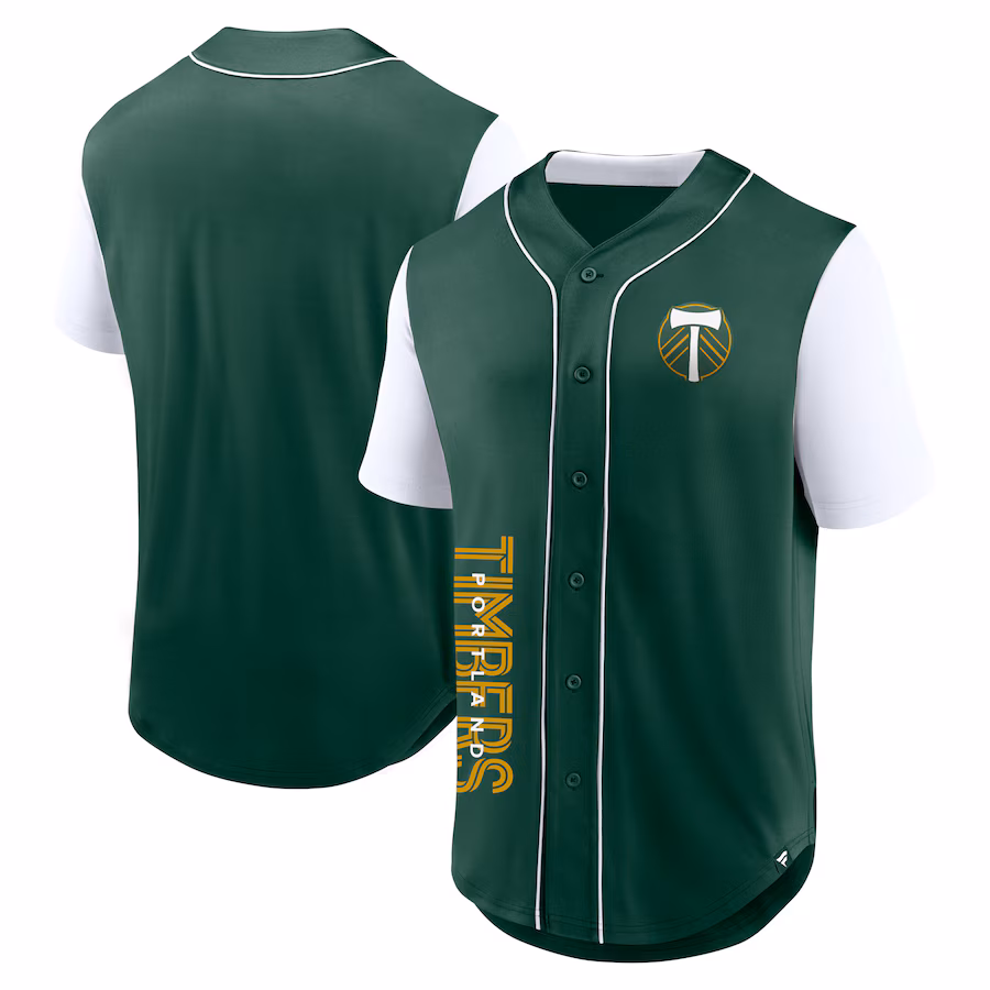 Men's Portland Timbers Fanatics Green Balance Fashion Baseball Jersey - ujerseystore