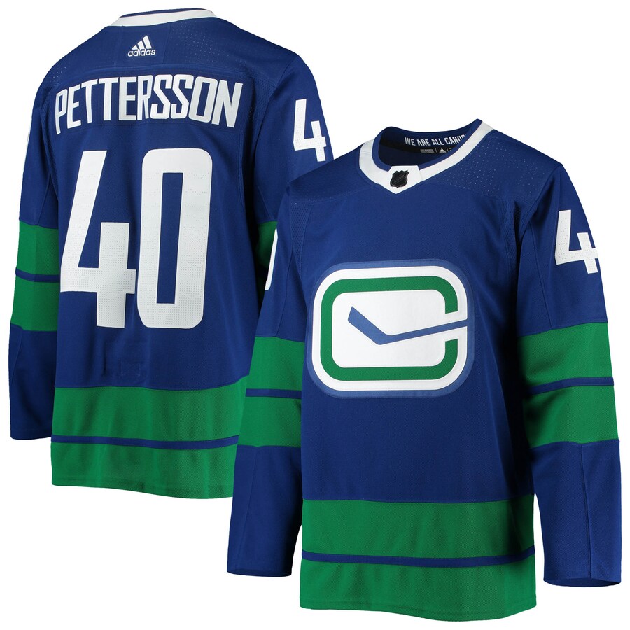 Men's Vancouver Canucks Elias Pettersson adidas Blue 2020/21 Authentic Alternate Player Jersey - ujerseystore