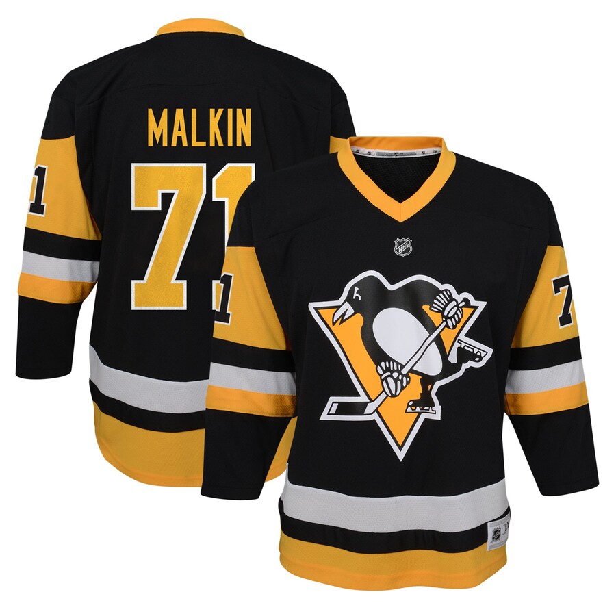 Youth Pittsburgh Penguins Evgeni Malkin Black Home Replica Player Jersey - ujerseystore