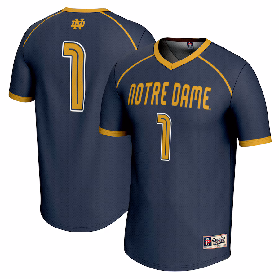#1 Notre Dame Fighting Irish GameDay Greats Unisex Lightweight Women's Lacrosse Jersey - Navy - ujerseystore