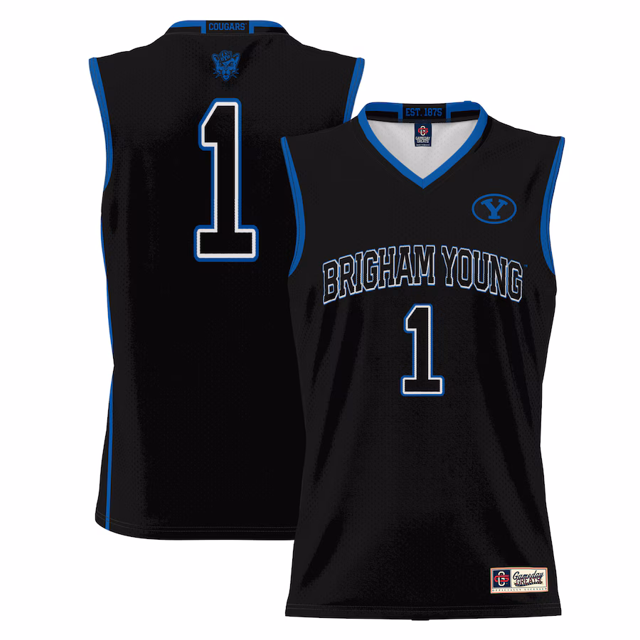Male GameDay Greats #1  Black BYU Cougars  Lightweight Basketball Jersey - ujerseystore