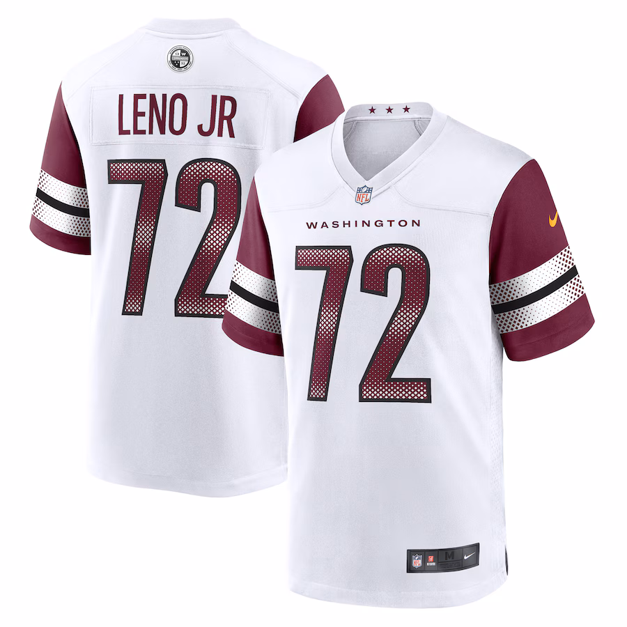 Men's Washington Commanders Charles Leno Jr. Nike White Away Game Player Jersey - ujerseystore
