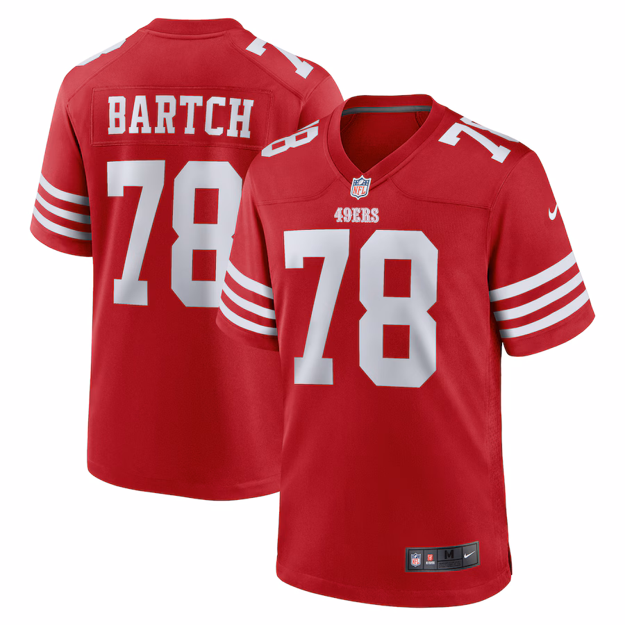 Men's San Francisco 49ers Ben Bartch Nike Scarlet Game Jersey - ujerseystore