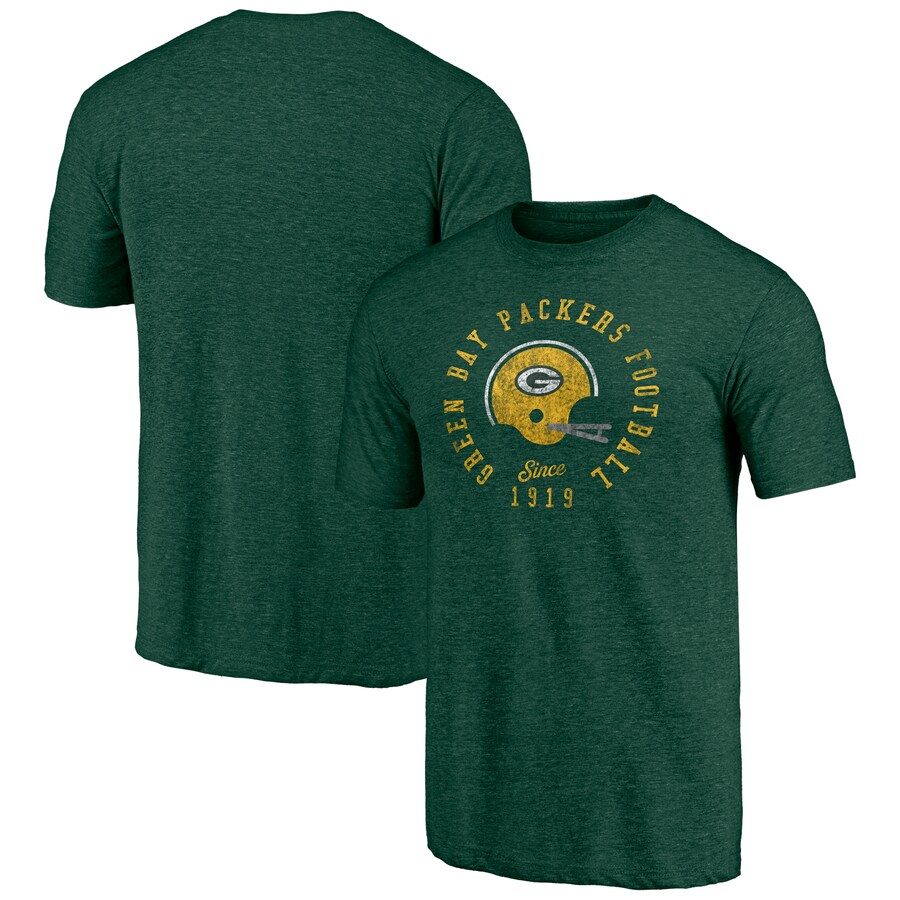 Men's Green Bay Packers  Green Hot Route Tri-Blend T-Shirt - ujerseystore
