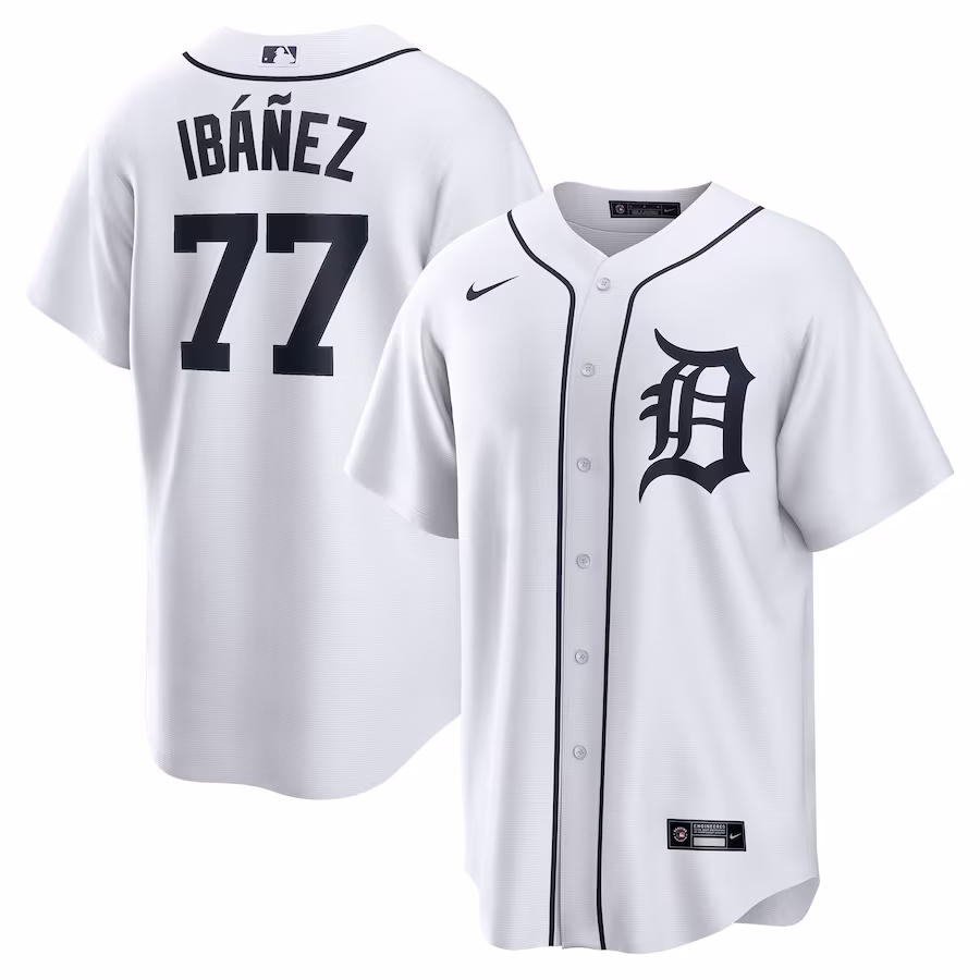 Men's Detroit Tigers Andy Ibáñez Nike White Home  Replica Player Jersey - ujerseystore