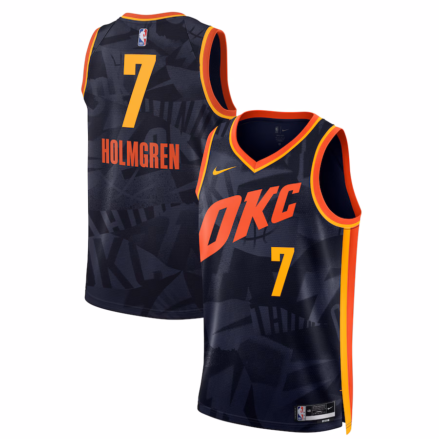 Unisex Oklahoma City Thunder Chet Holmgren Nike Navy 2023/24 Swingman Jersey - City Edition - ujerseystore