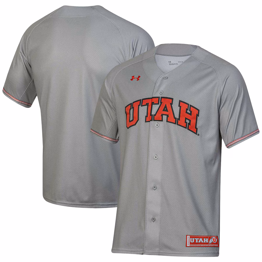 Men's Under Armour Gray Utah Utes Replica Baseball Jersey - ujerseystore