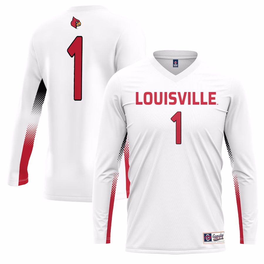 #1 Louisville Cardinals GameDay Greats Youth Lightweight Women's Volleyball Jersey - White - ujerseystore