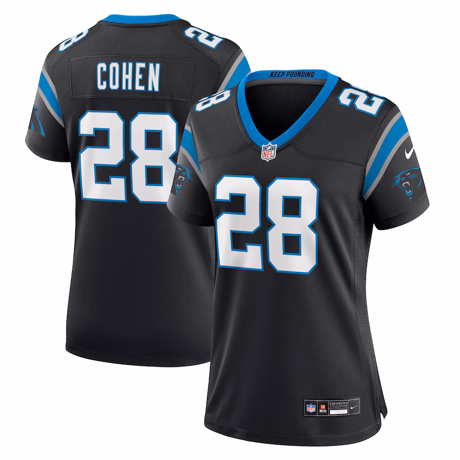 Women's Carolina Panthers Tarik Cohen Nike  Black  Game Jersey - ujerseystore