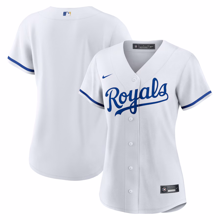 Women's Kansas City Royals Nike White Home Replica Team Logo Jersey - ujerseystore