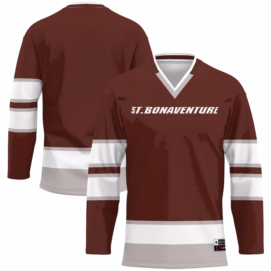 St. Bonaventure Bonnies GameDay Greats Hockey Jersey - Brown - ujerseystore