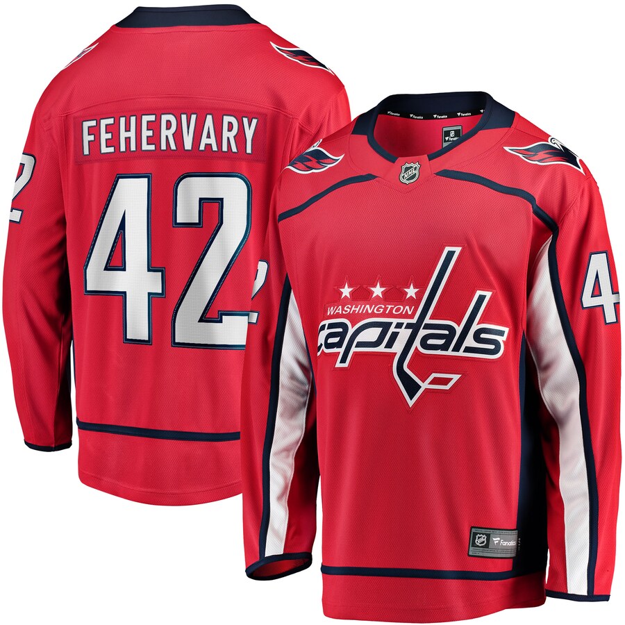 Men's Washington Capitals Martin Fehervary Fanatics Branded Red Home Breakaway Player Jersey - ujerseystore