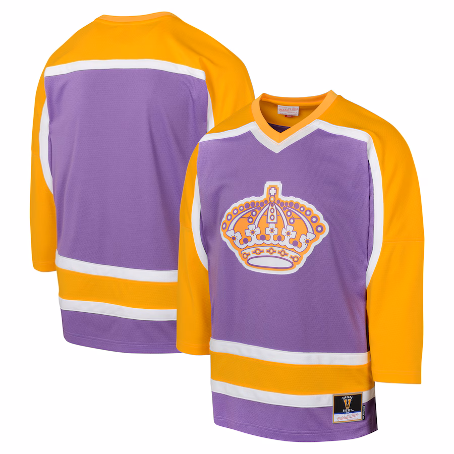 Youth Los Angeles Kings Mitchell & Ness Purple 1980 Blue Line Jersey - ujerseystore