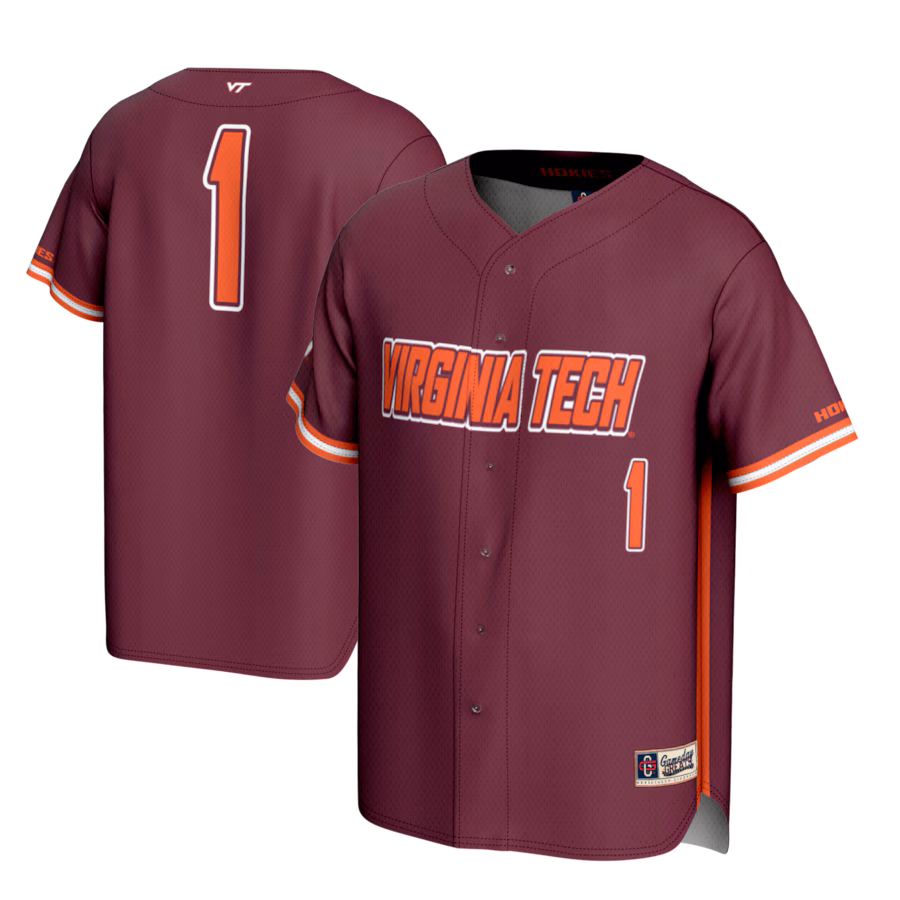 Youth GameDay Greats #1 Maroon Virginia Tech Hokies Lightweight Baseball Fashion Jersey - ujerseystore