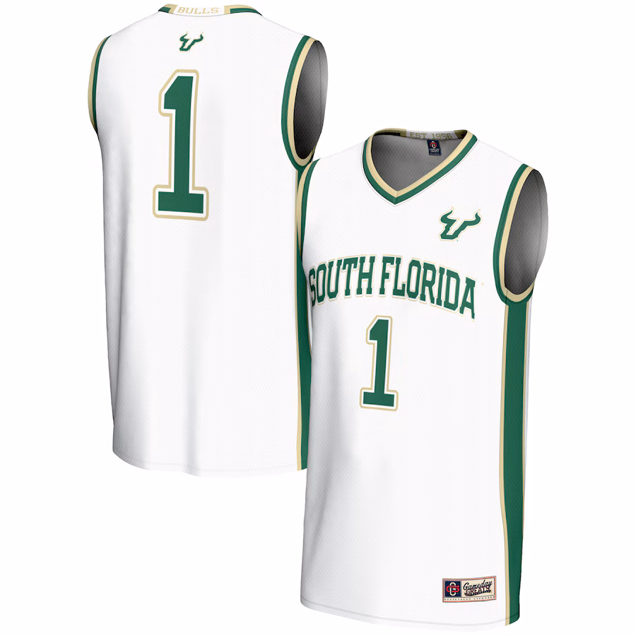 Youth GameDay Greats #1 White South Florida Bulls Lightweight Basketball Jersey - ujerseystore