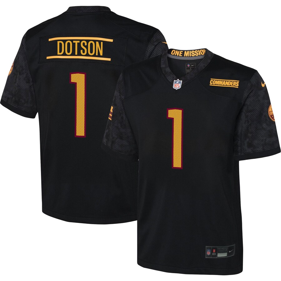 Youth Washington Commanders Jahan Dotson Nike Black Game Jersey - ujerseystore