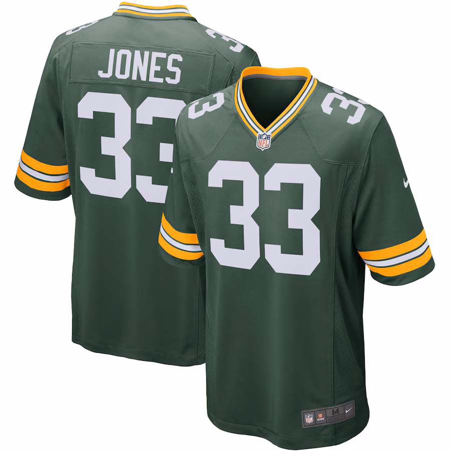 Men's Green Bay Packers Aaron Jones Nike Green Player Game Jersey - ujerseystore