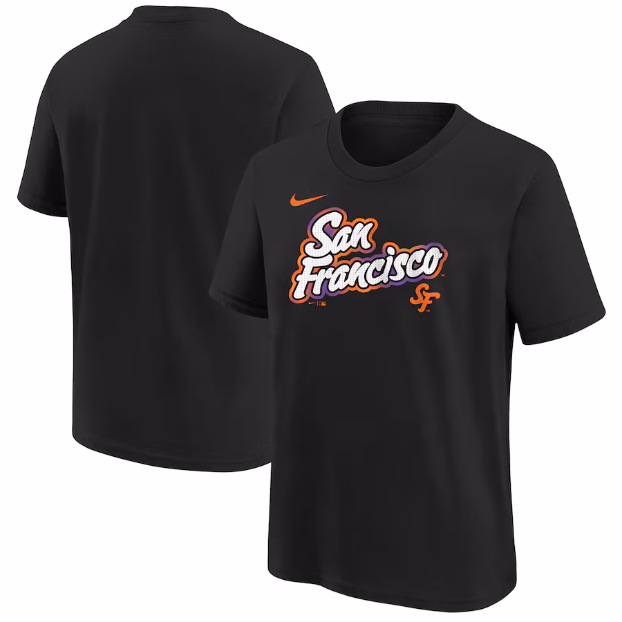 Youth San Francisco Giants Nike Black 2025 City Connect Wordmark T-Shirt - ujerseystore