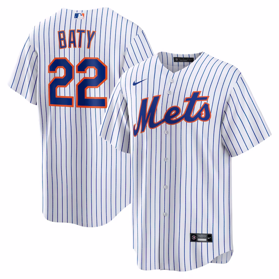 Men's New York Mets Brett Baty Nike White Replica Player Jersey - ujerseystore