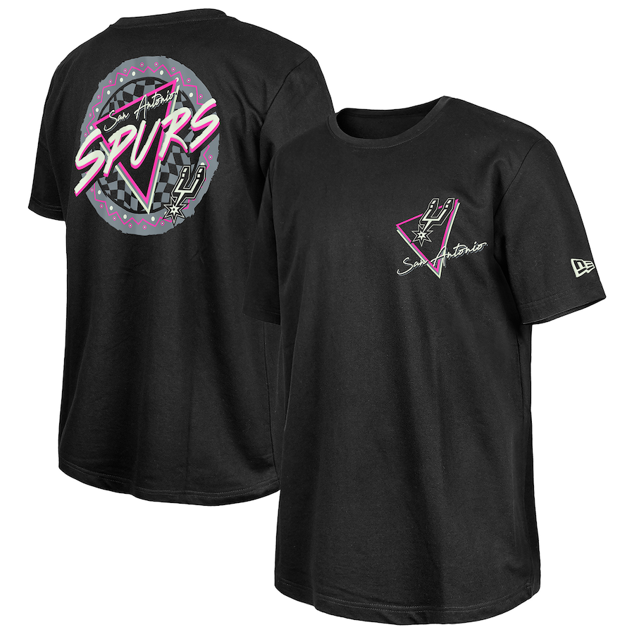 San Antonio Spurs  New Era Black Glow-in-the-Dark T-Shirt - ujerseystore