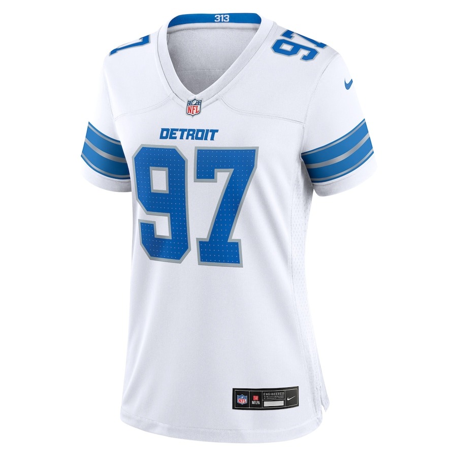 Women's Detroit Lions Aidan Hutchinson Nike White Game Jersey - ujerseystore