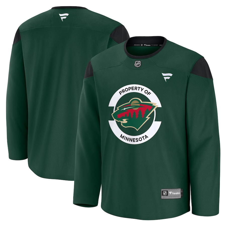 Men's Minnesota Wild Fanatics Green Team Practice Jersey - ujerseystore